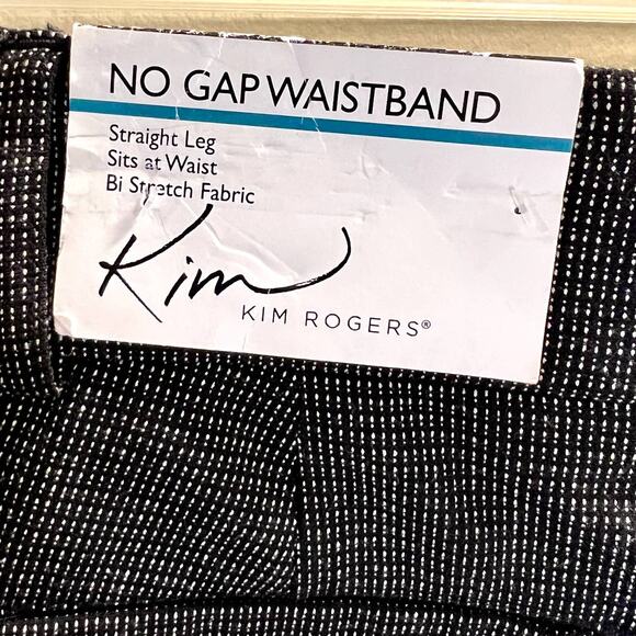 Kim Rogers Black Textured Slacks Flat Front Straight Leg Dress Pants Size 8 NWT - Picture 9 of 14